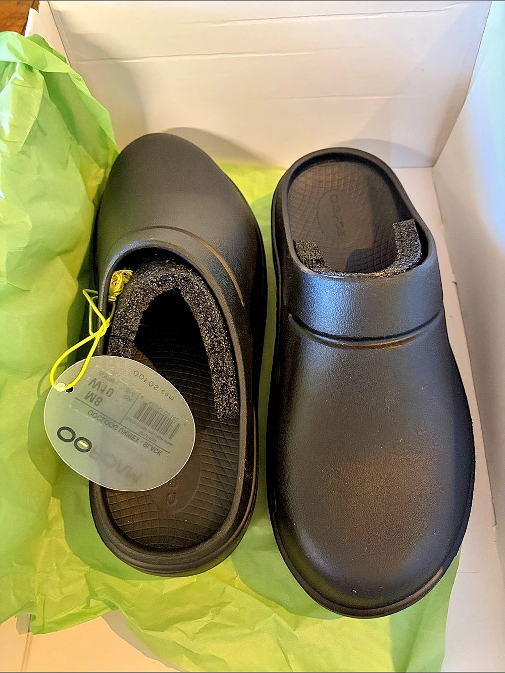 OOFOS OOcloog Black Clogs US Men 8/Women 10 NWT in box